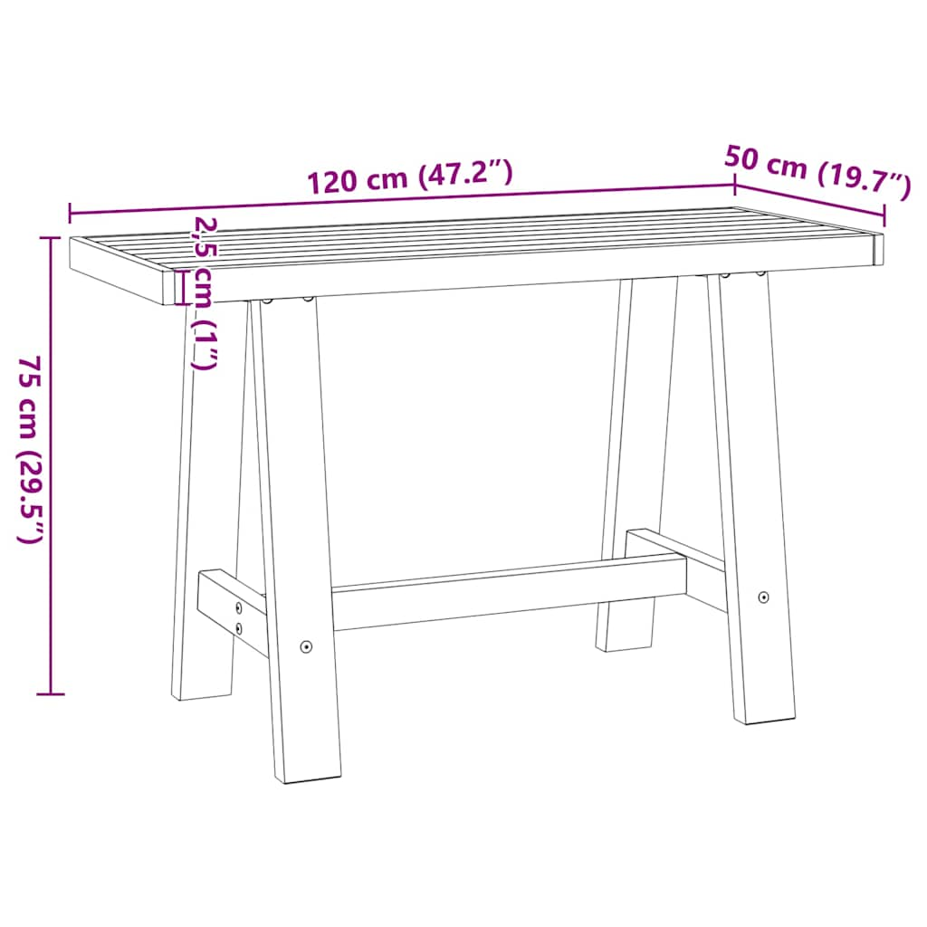 Secretária NOAIN com pernas forma A 120x50x75 cm pinho maciço