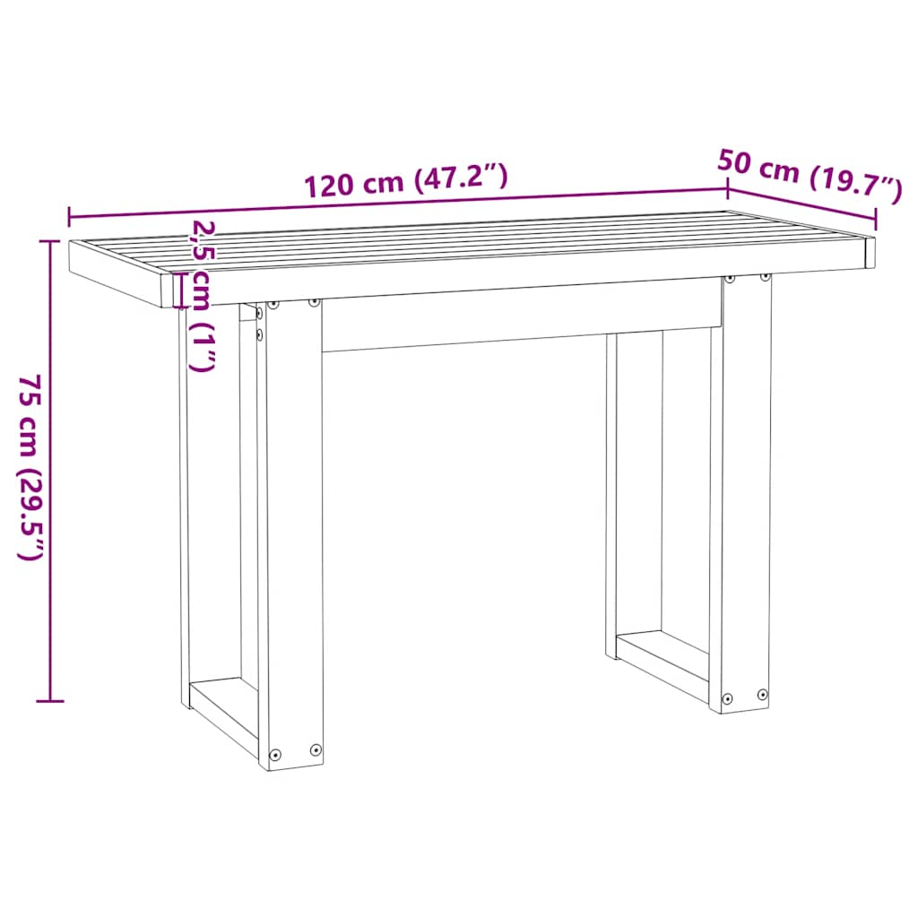 Secretária NOAIN com pernas forma U 120x50x75 cm pinho maciço