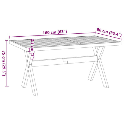 Mesa de jantar NOAIN Pernas em forma X 160x90x75cm pinho maciço