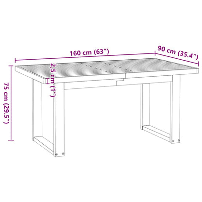 Mesa de jantar NOAIN Pernas em forma U 160x90x75cm pinho maciço