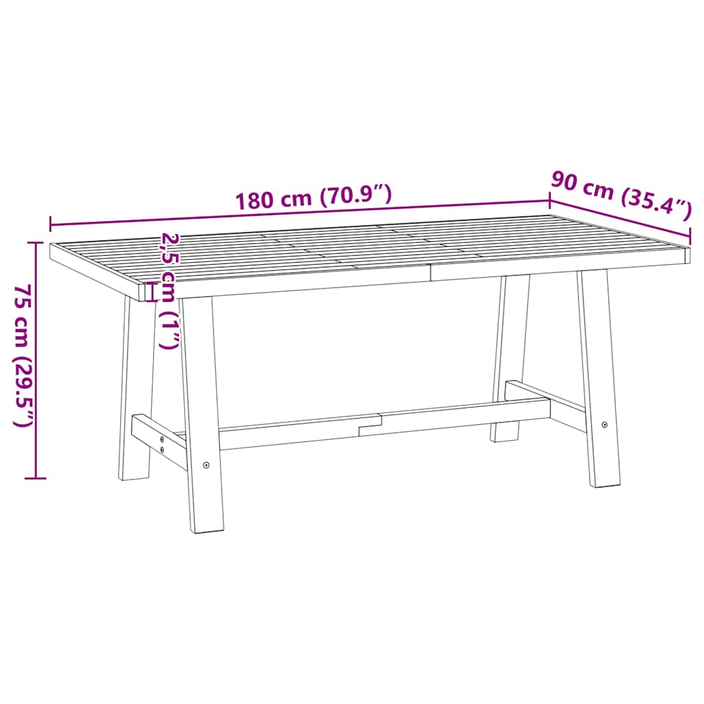 Mesa de jantar NOAIN Pernas em forma A 180x90x75cm pinho maciço