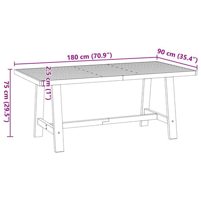 Mesa de jantar NOAIN Pernas em forma A 180x90x75cm pinho maciço