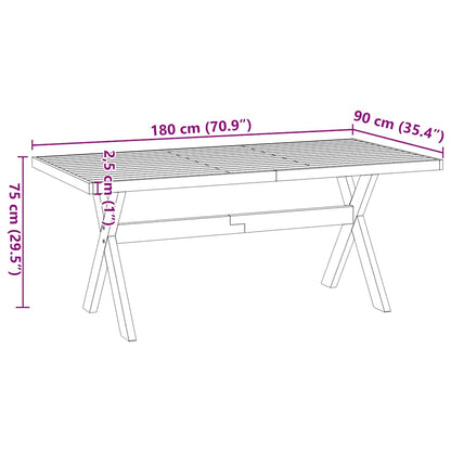 Mesa de jantar NOAIN Pernas em forma X 180x90x75cm pinho maciço