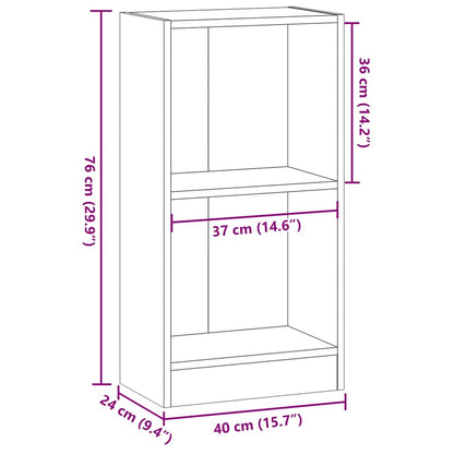 Estante 40x24x76 cm derivados de madeira cinzento sonoma