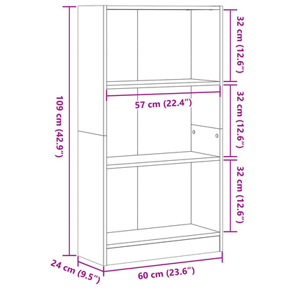 Estante 60x24x109 cm derivados de madeira cinzento cimento