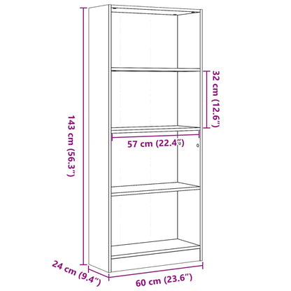 Estante 60x24x143 cm derivados de madeira branco