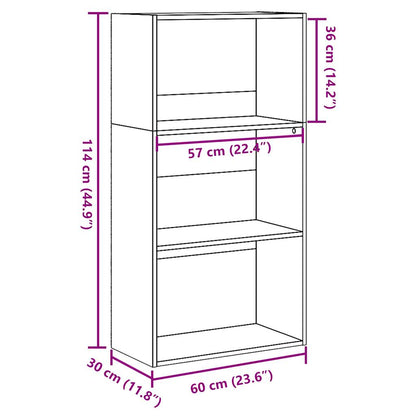 Estante 60x30x114 cm derivados de madeira cinzento cimento