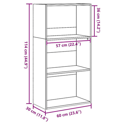 Estante 60x30x114 cm derivados de madeira cinzento sonoma