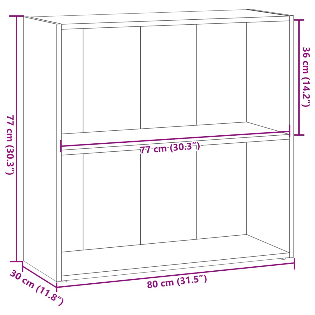 Estante 80x30x77 cm derivados de madeira cinzento sonoma