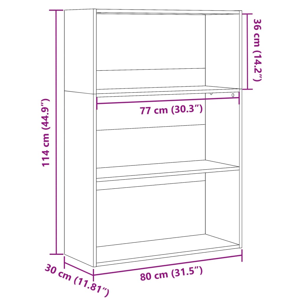 Estante 80x30x114 cm derivados de madeira madeira velha