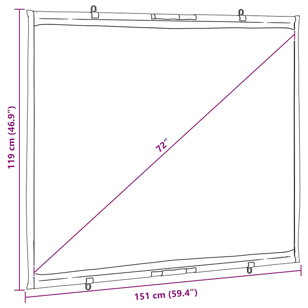 Tela de projeção parede suspensa 72" 4:3