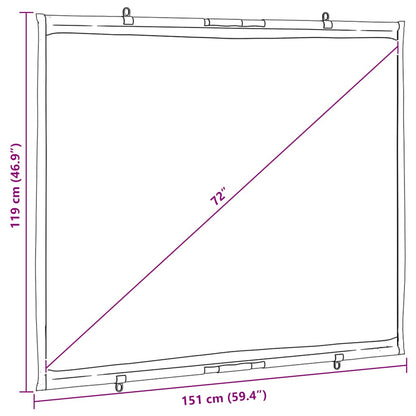 Tela de projeção parede suspensa 72" 4:3