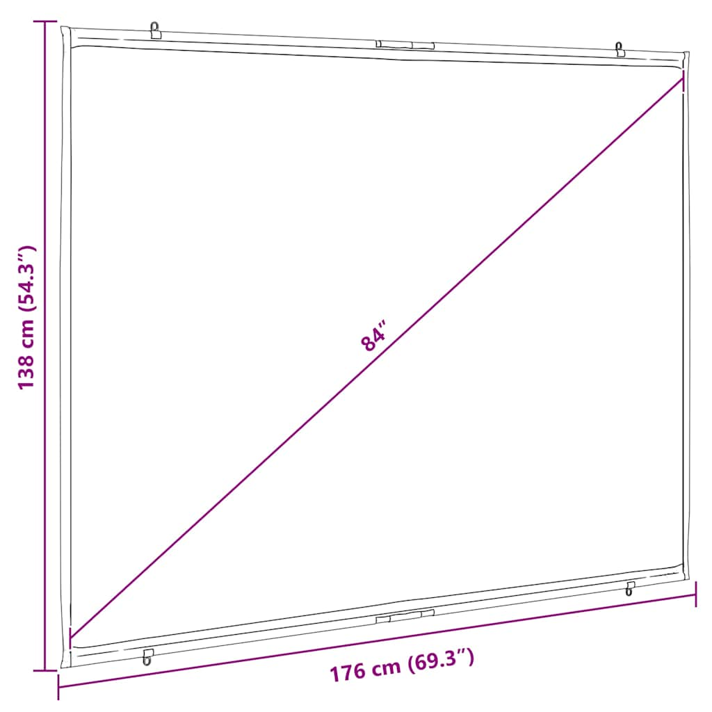 Tela de projeção parede suspensa 84" 4:3