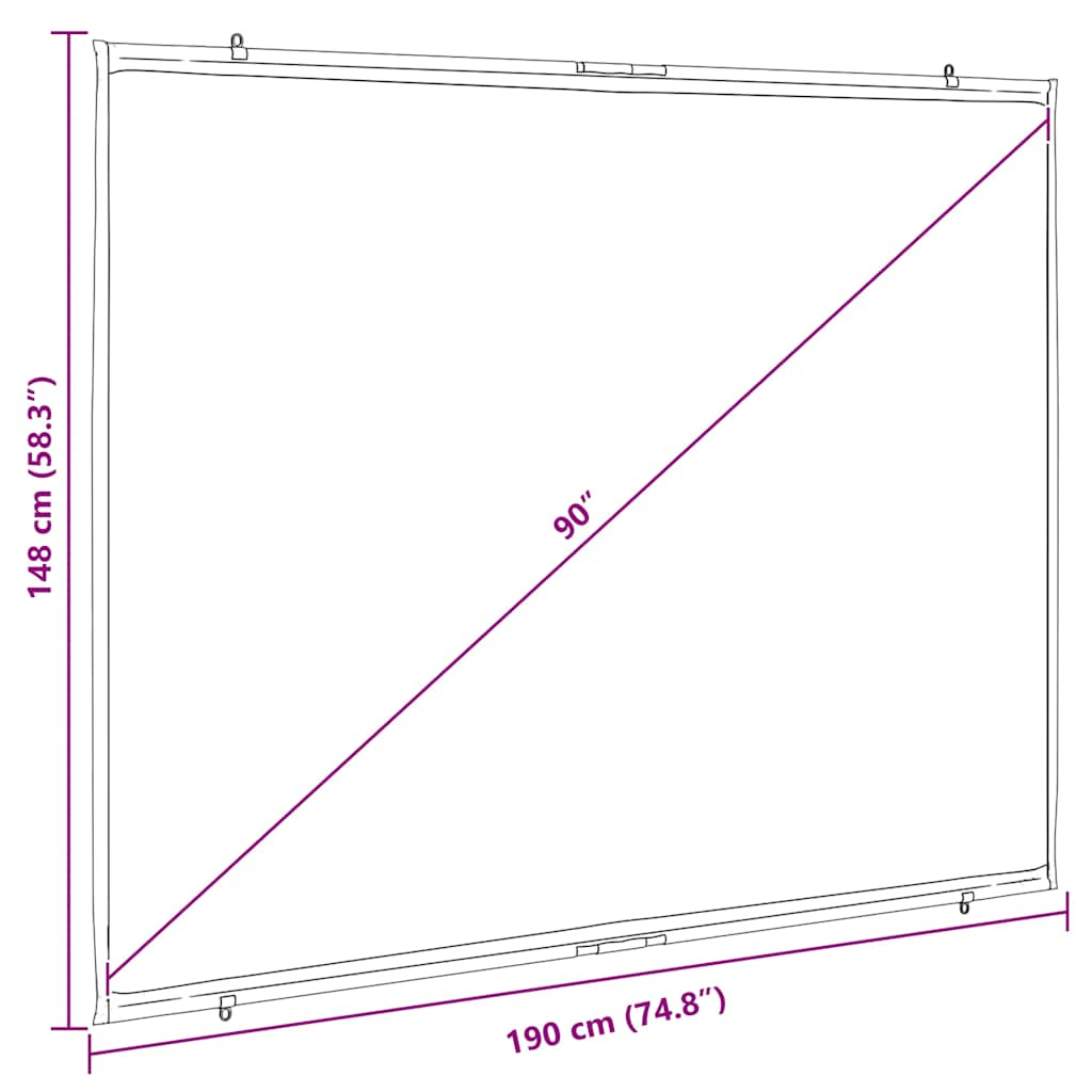 Tela de projeção parede suspensa 90" 4:3