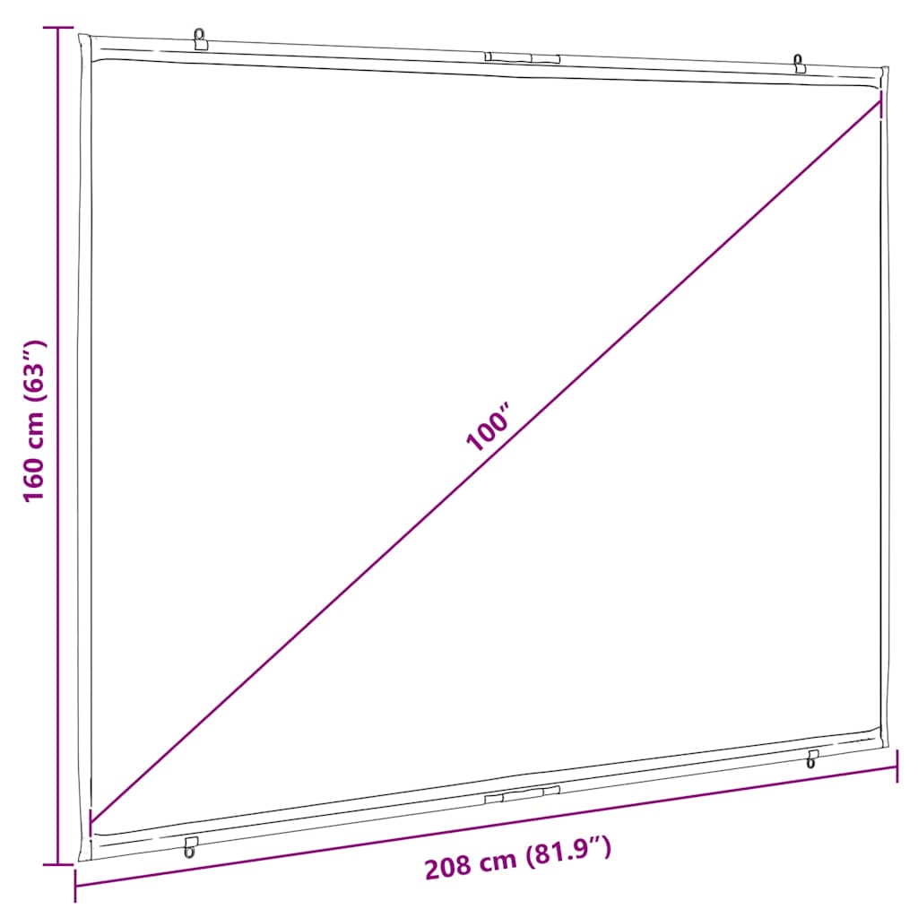 Tela de projeção parede suspensa 100" 4:3