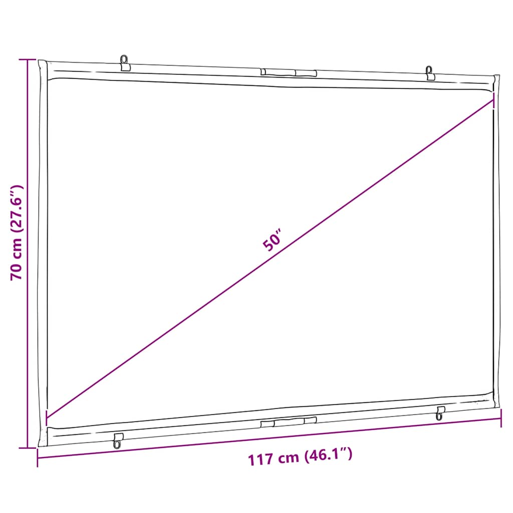 Tela de projeção parede suspensa 50" 16:9