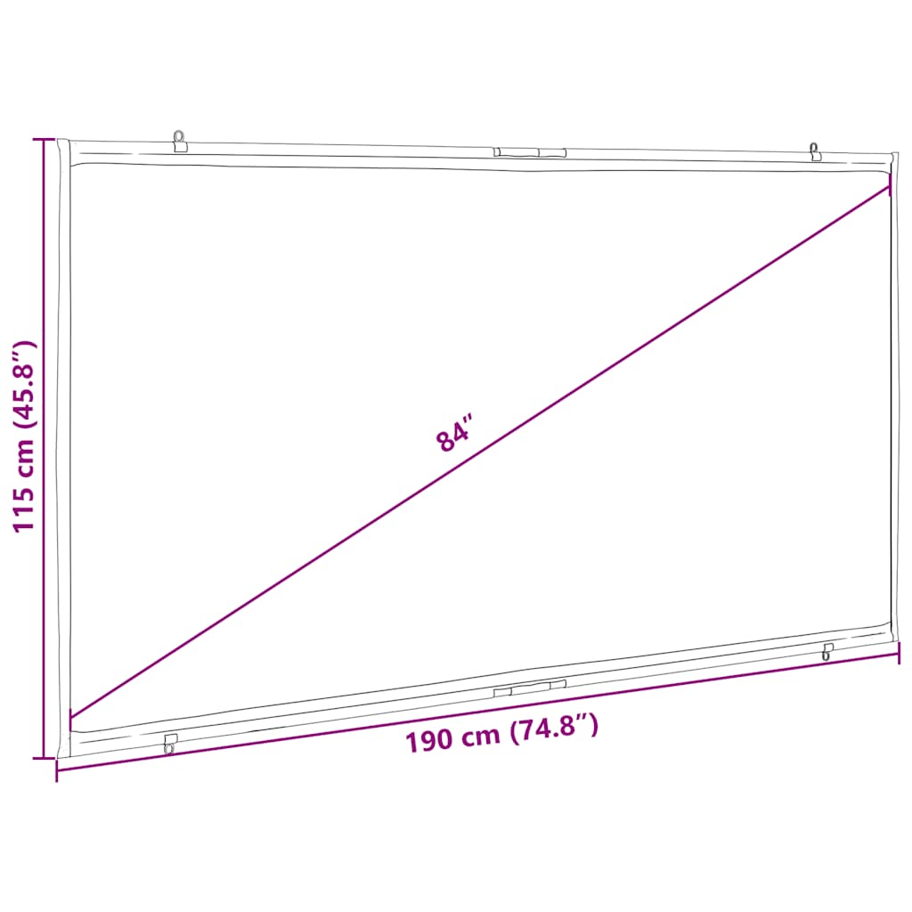 Tela de projeção parede suspensa 84" 16:9