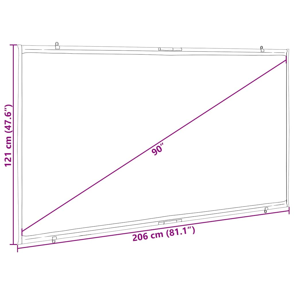 Tela de projeção parede suspensa 90" 16:9