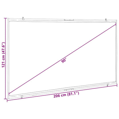 Tela de projeção parede suspensa 90" 16:9