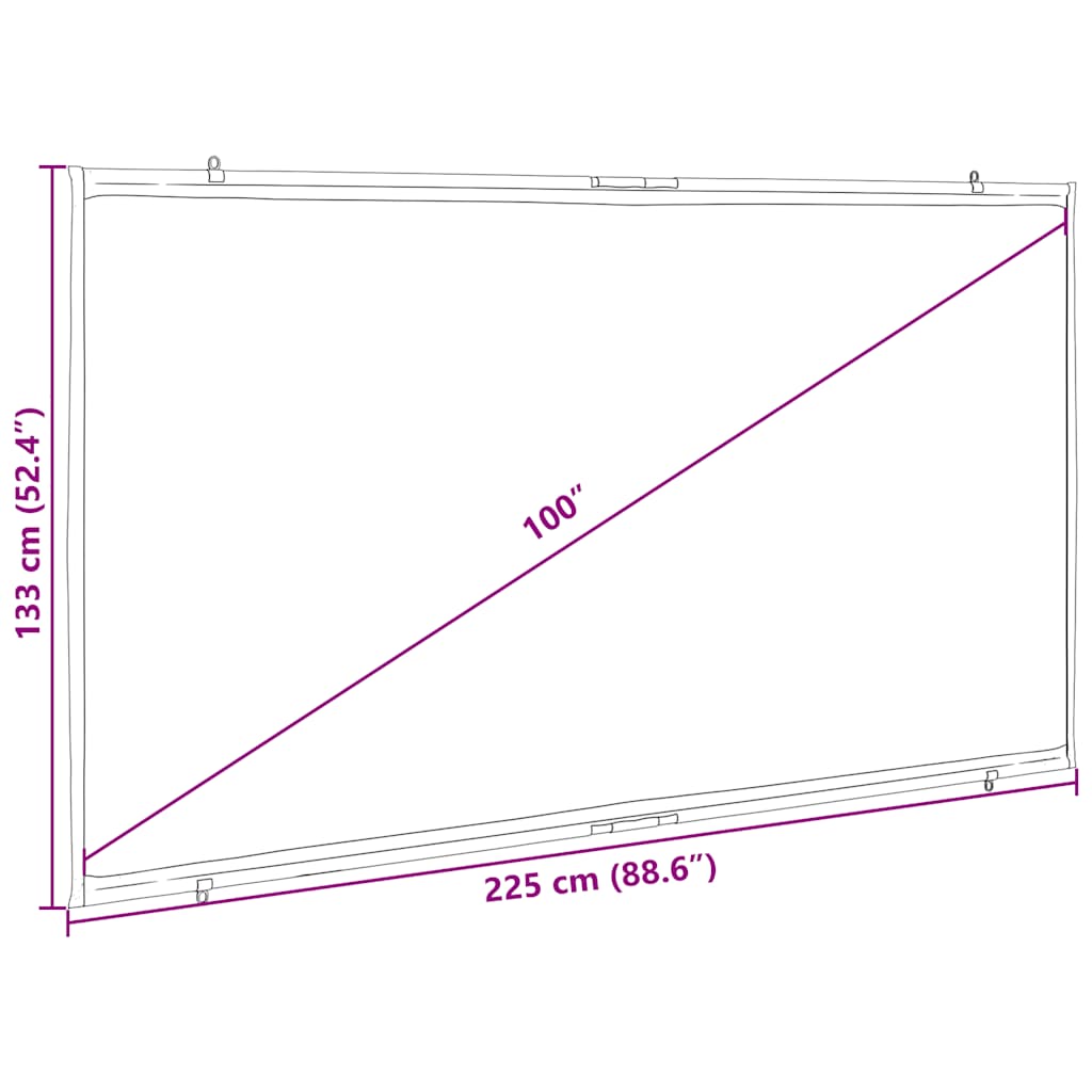 Tela de projeção parede suspensa 100" 16:9