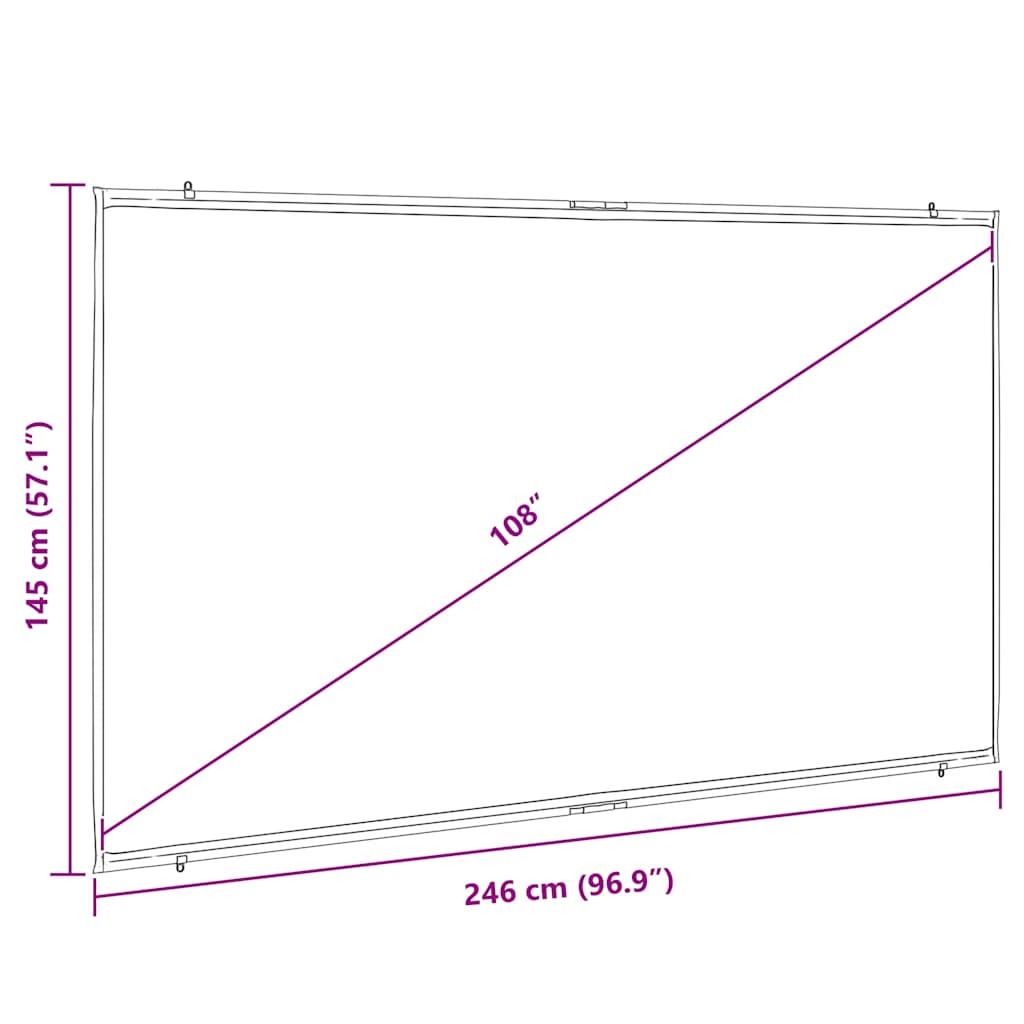 Tela de projeção parede suspensa 108" 16:9