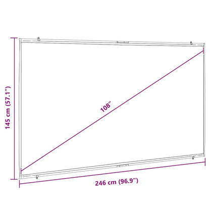 Tela de projeção parede suspensa 108" 16:9