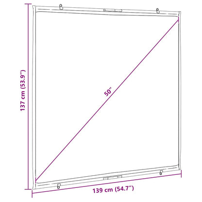 Tela de projeção parede suspensa 72" 1:1