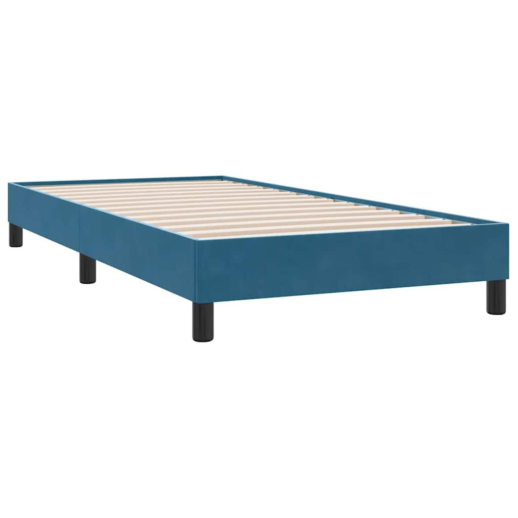 Box Cama de primavera sem Colchão Azul Escuro 90x210 cm Veludo