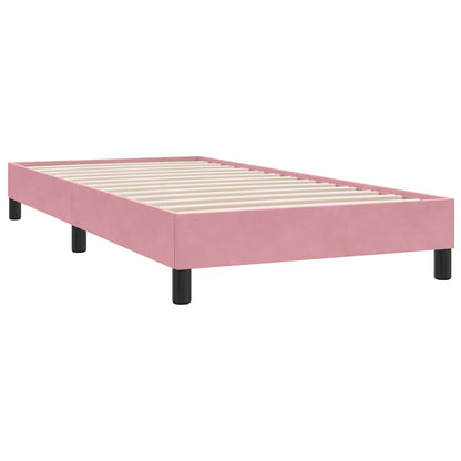 Box Cama de primavera sem Colchão Rosa 100x210 cm Veludo