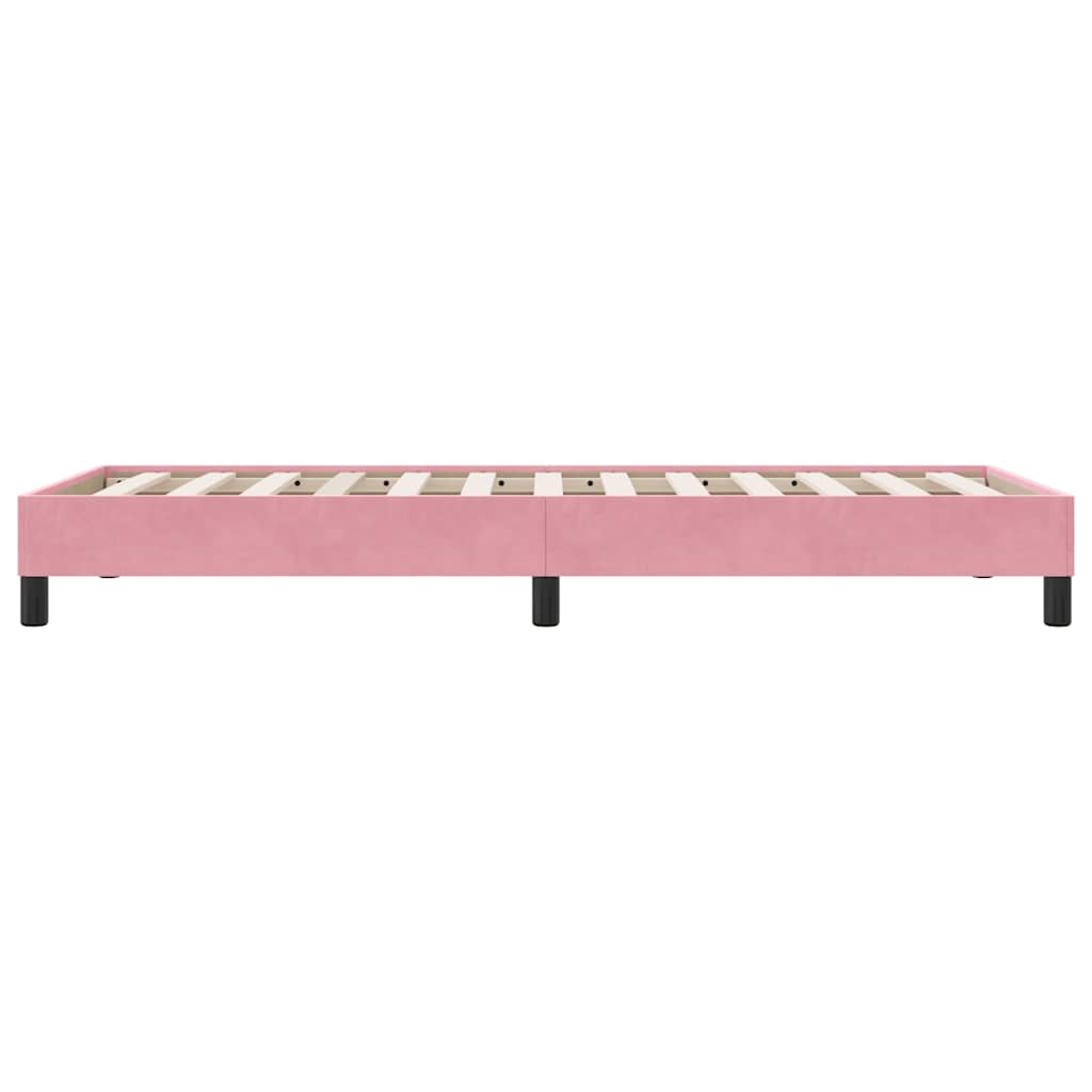 Box Cama de primavera sem Colchão Rosa 100x210 cm Veludo