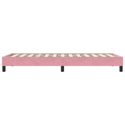 Box Cama de primavera sem Colchão Rosa 100x210 cm Veludo