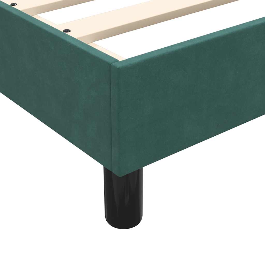 Box Cama de primavera sem Colchão Verde Escuro 120x210cm Veludo