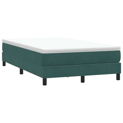 Box Cama de primavera sem Colchão Verde Escuro 120x210cm Veludo