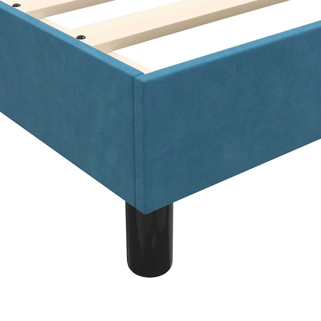 Box Cama de primavera sem Colchão Azul Escuro 120x210 cm Veludo