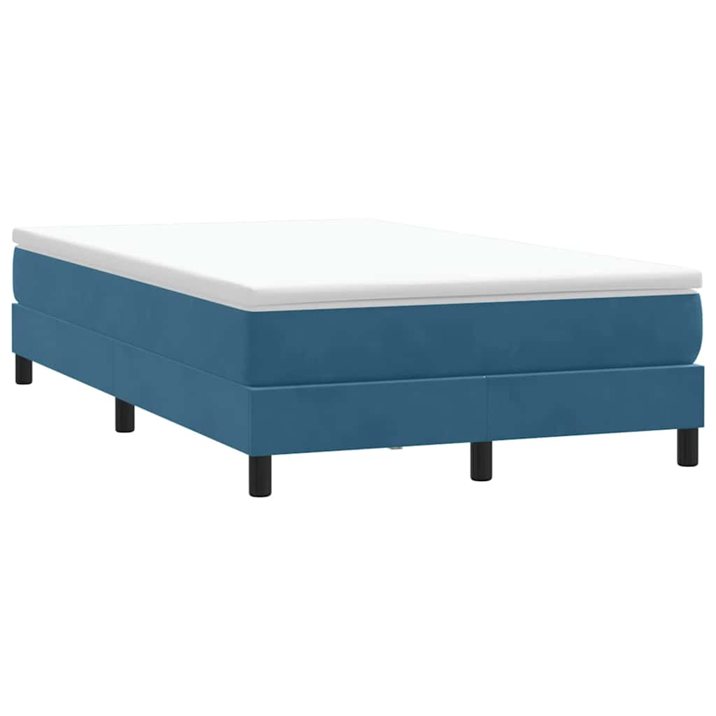 Box Cama de primavera sem Colchão Azul Escuro 120x210 cm Veludo