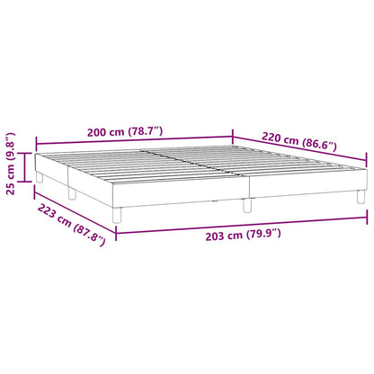 Cama com molas sem colchão cinzento-claro 200x210 cm veludo