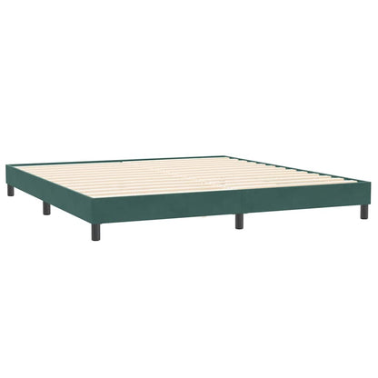 Cama com molas sem colchão 200x210 cm veludo verde-escuro