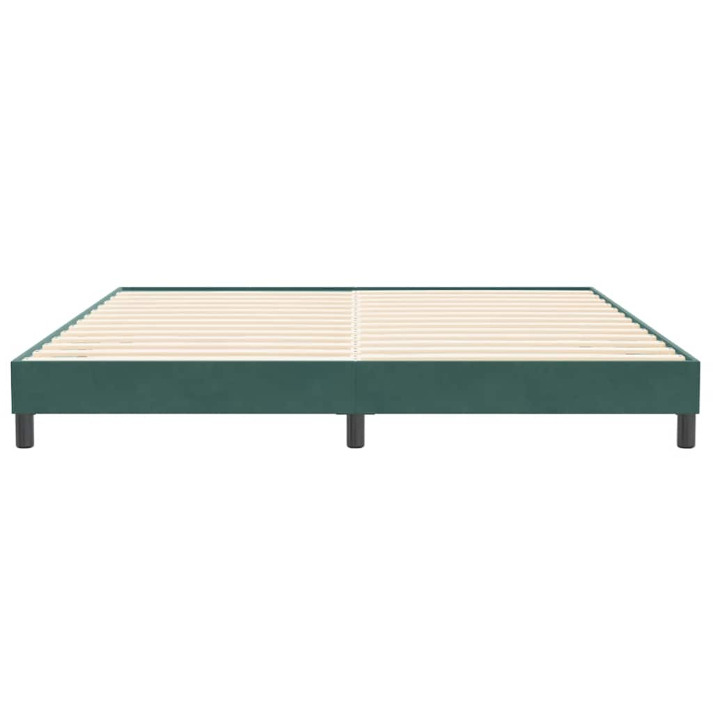 Cama com molas sem colchão 200x210 cm veludo verde-escuro