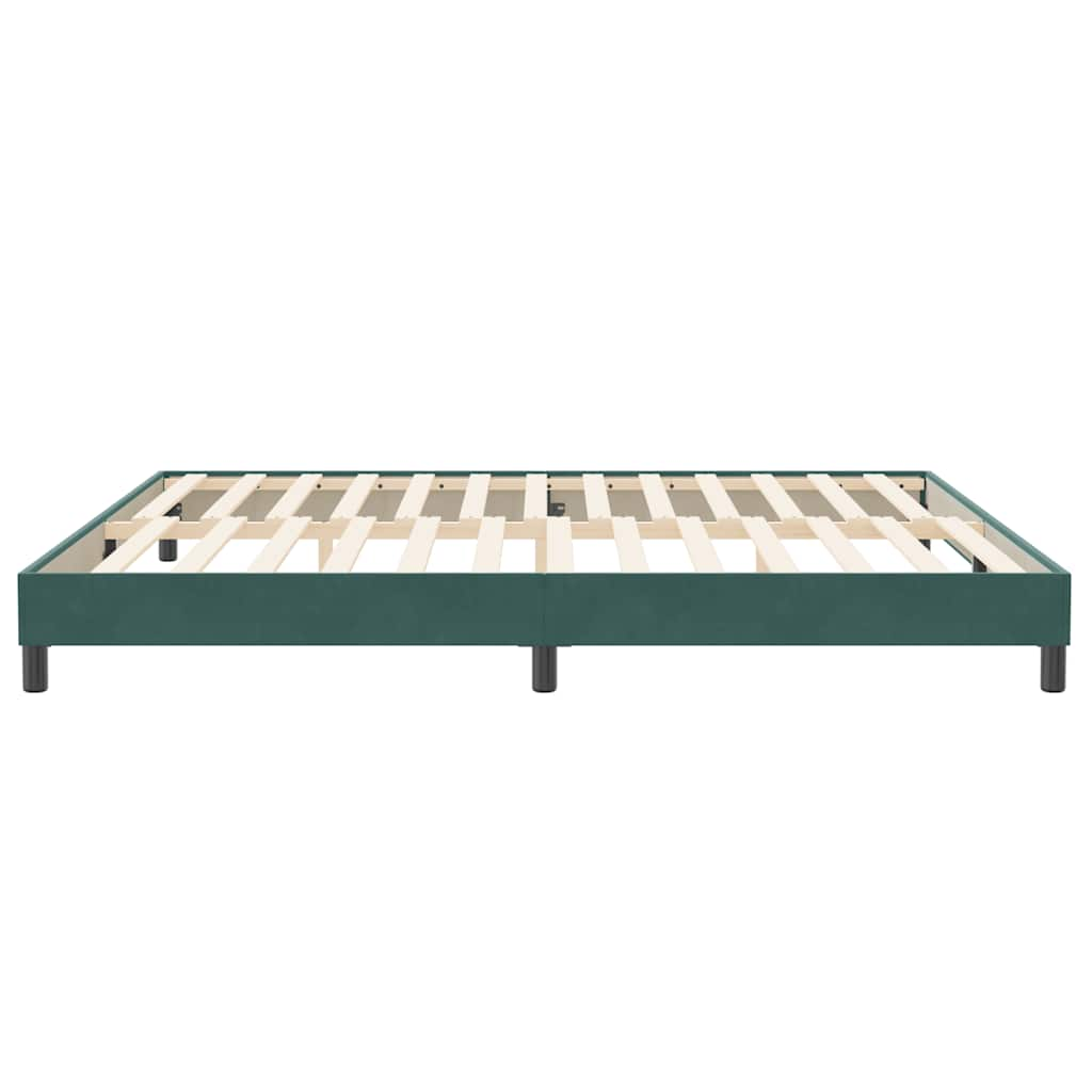 Cama com molas sem colchão 200x210 cm veludo verde-escuro