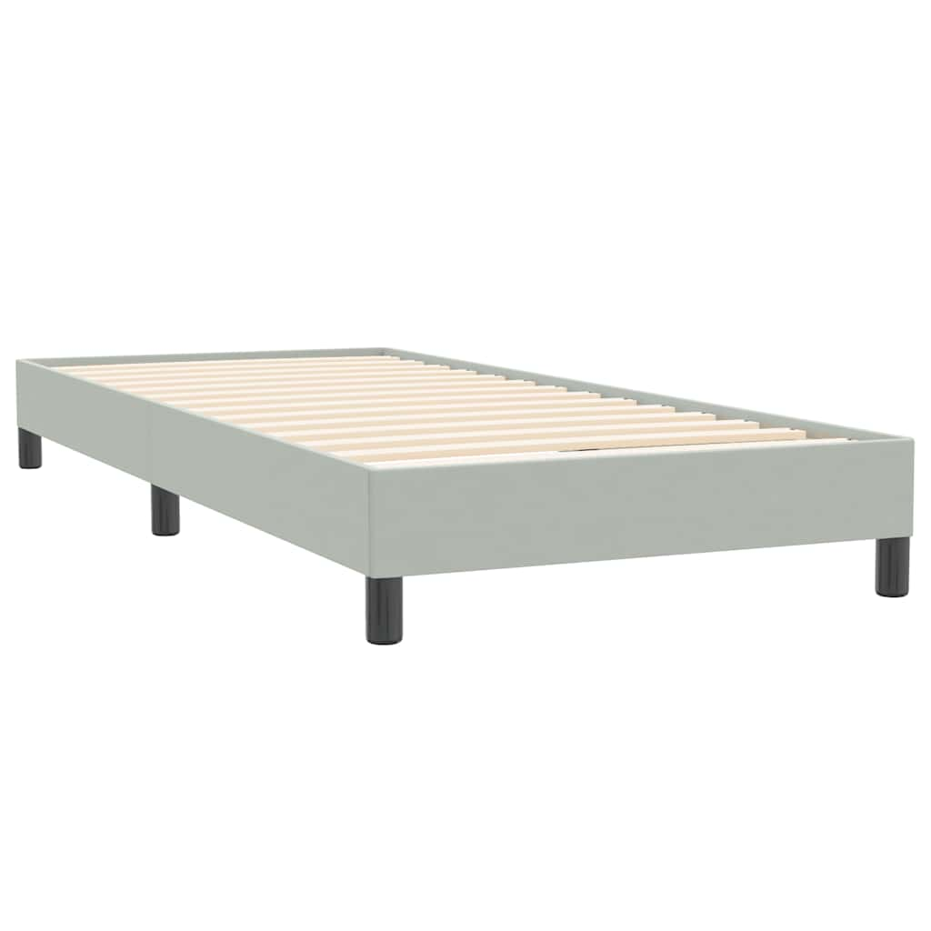 Cama com molas sem colchão cinzento-claro 80x220 cm veludo