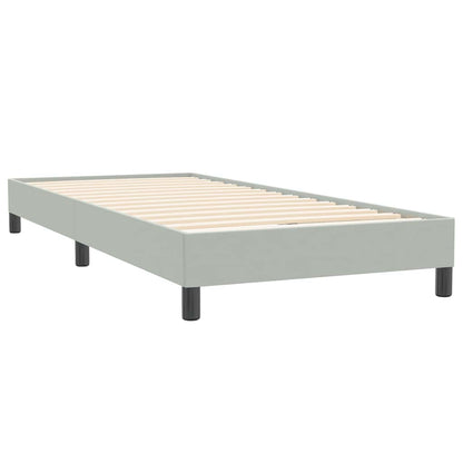 Cama com molas sem colchão cinzento-claro 80x220 cm veludo