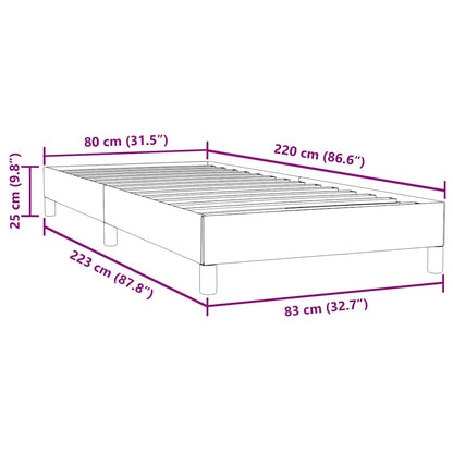 Cama com molas sem colchão cinzento-claro 80x220 cm veludo