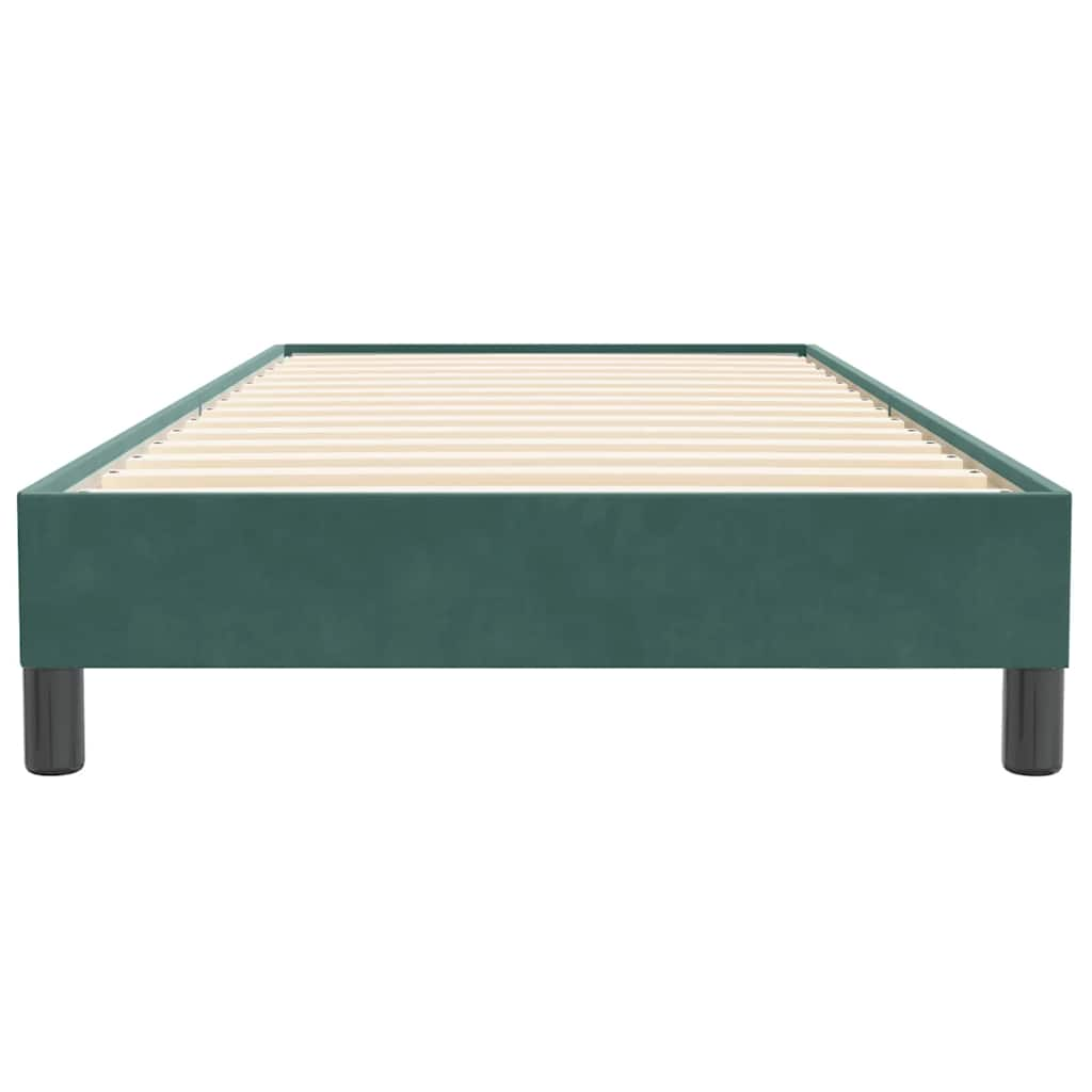 Cama com molas sem colchão verde-escuro 80x220 cm veludo