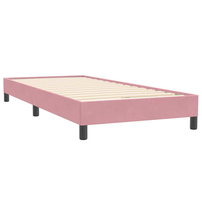 Cama com molas sem colchão rosa 90x220 cm veludo