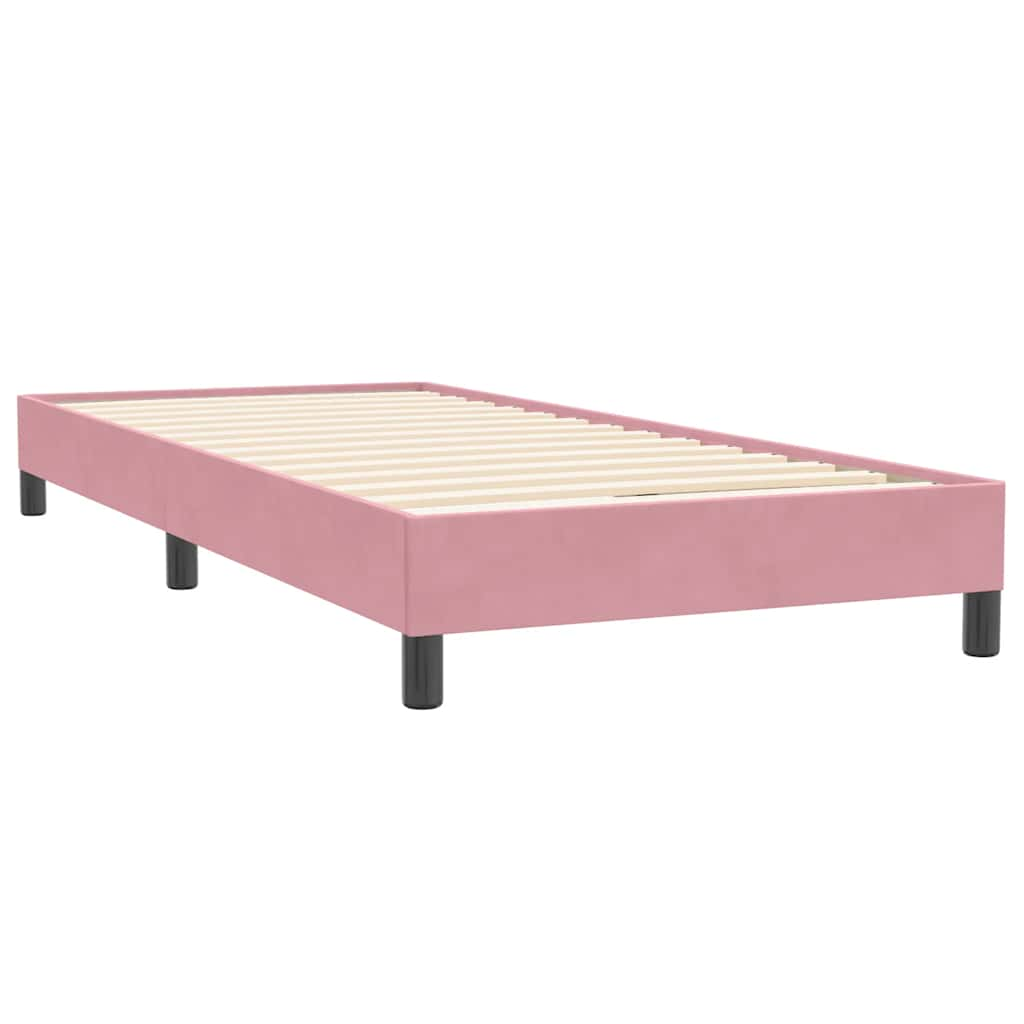 Cama com molas sem colchão 100x220 cm veludo rosa