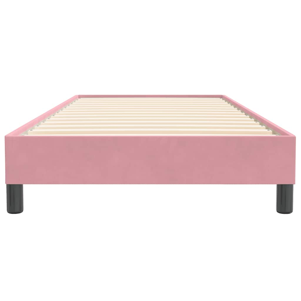 Cama com molas sem colchão 100x220 cm veludo rosa