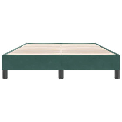 Cama com molas sem colchão 120x220 cm veludo verde-escuro