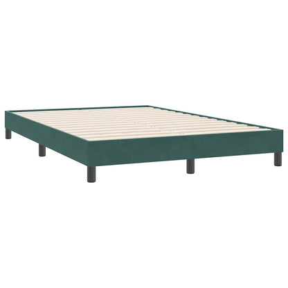 Cama com molas sem colchão 140x220 cm veludo verde-escuro