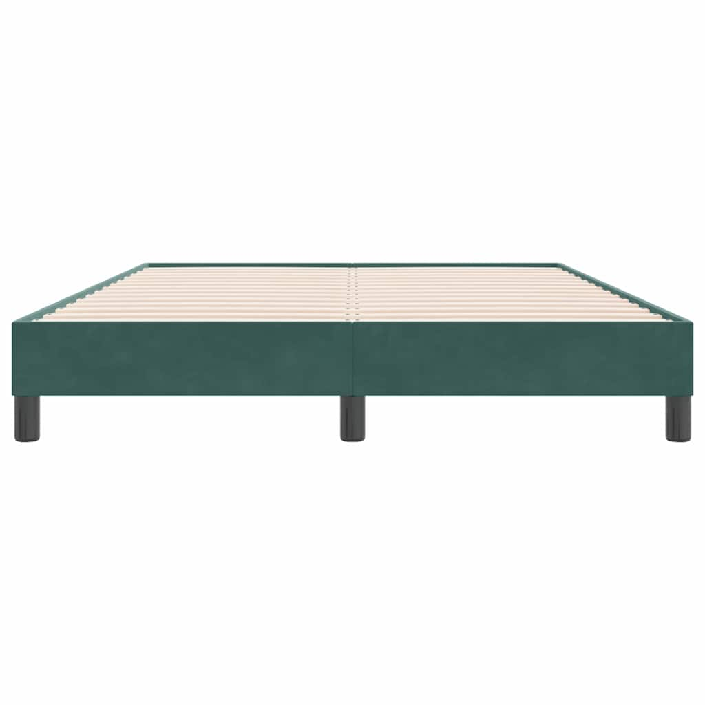 Cama com molas sem colchão 140x220 cm veludo verde-escuro