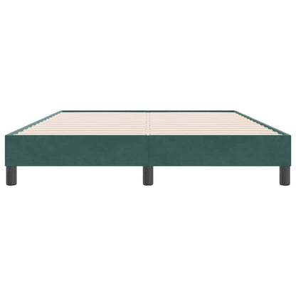 Cama com molas sem colchão 160x220 cm veludo verde-escuro